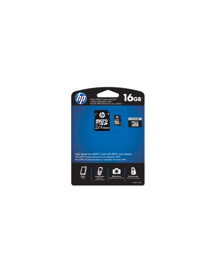 HP karta pamięci microSD 16GB Class 10 + Adapter główny