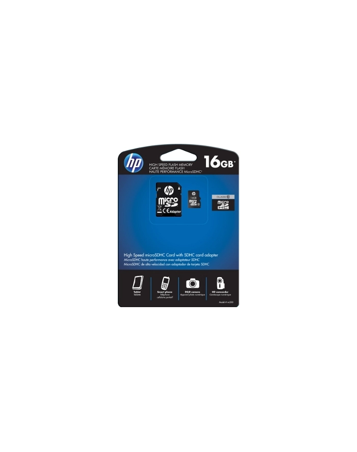 HP karta pamięci microSD 16GB Class 10 + Adapter główny