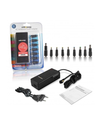 4World uniwersalny zasilacz sieciowy do notebooka 90W + USB, 10 końcówek