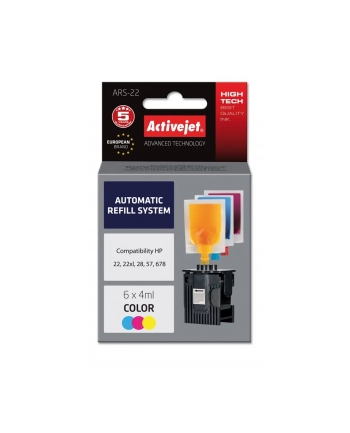 ActiveJet Automatic Refill System HP 22/28/57 Col           6x4ml   ARS-22