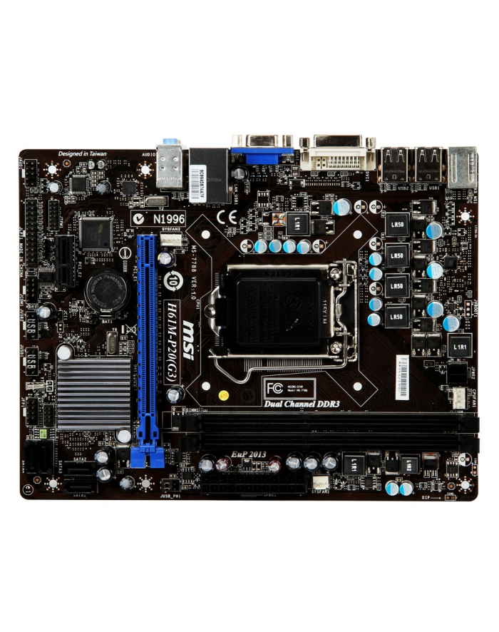 MSI H61M-P20 (G3) Intel H61 LGA 1155 (PCX/VGA/DZW/LAN/SATA/DDR3) mATX główny