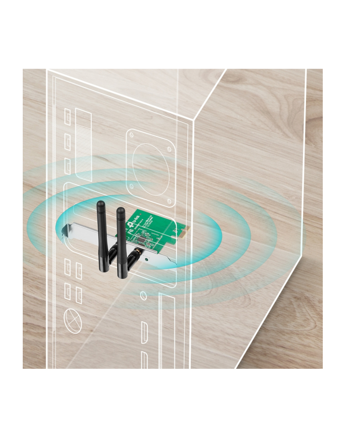 TP-Link WN881ND karta WiFi N300 (2.4GHz) PCI-E 2T2R RP-SMA główny