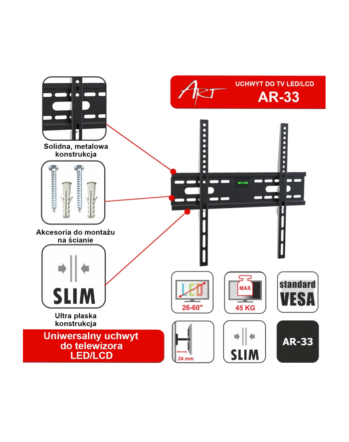 Uchwyt do TV ART stały 22-55  AR-33 ECO główny