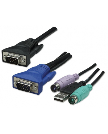 Intellinet KVM przełącznik 8 portów combo USB + PS/2 rack 19'' OSD