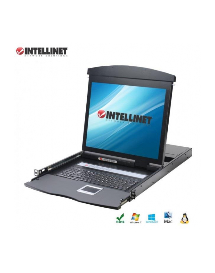 Intellinet KVM przełącznik 8 porty PS/2 USB konsola LCD 17'' 1U główny