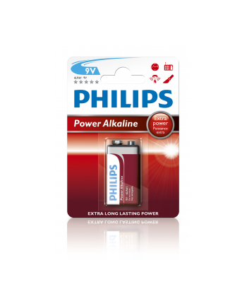 Bateria PHILIPS 6LR61P1B POWER ALAKLINE ( Technologia alkaliczna idealna do urządzeń o dużym poborze energii: zabawki  odtwrzacze przenośne )