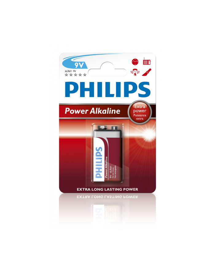 Bateria PHILIPS 6LR61P1B POWER ALAKLINE ( Technologia alkaliczna idealna do urządzeń o dużym poborze energii: zabawki  odtwrzacze przenośne ) główny