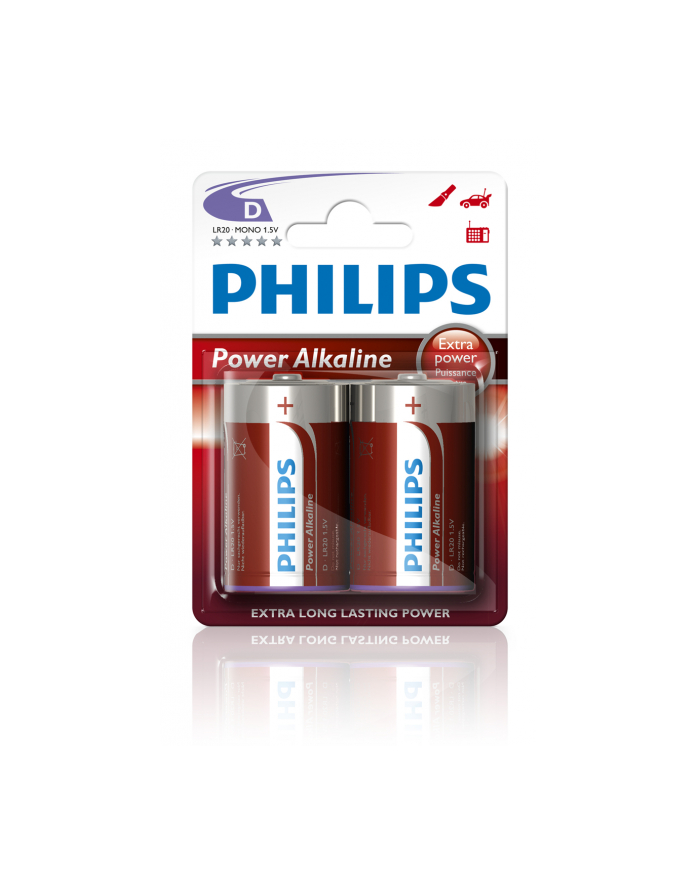 Bateria PHILIPS LR20P2B/10 POWER ALAKLINE ( Technologia alkaliczna idealna do urządzeń o dużym poborze energii: zabawki  odtwrzacze przenośne ) główny