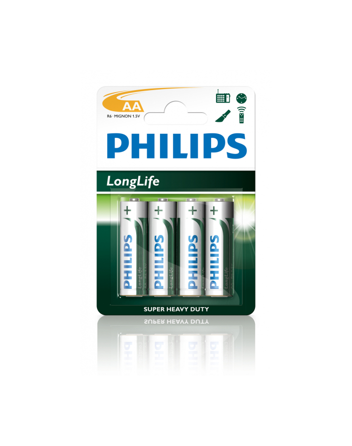 Bateria PHILIPS R6L4B/10 LONGLIFE ( idealna do zegarów  kalkulatorów  pilotów i radia ) główny