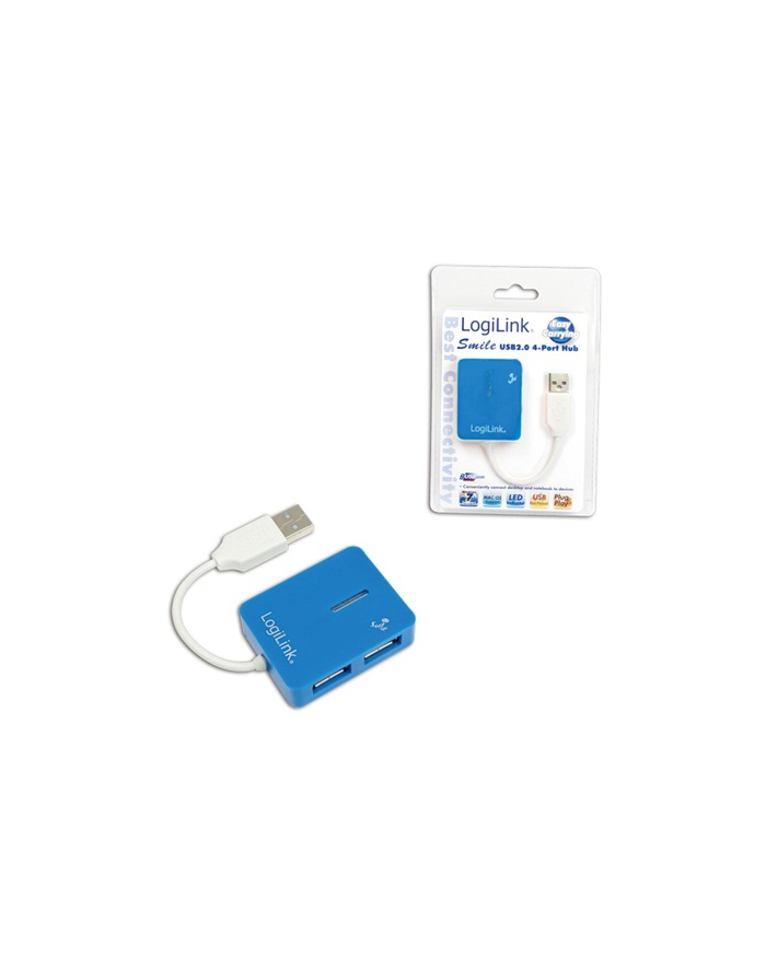 HUB USB 2.0 4-portowy 'Smile' - niebieski główny