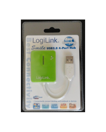 HUB USB 2.0 4-portowy 'Smile' - zielony