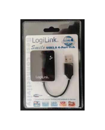 HUB USB 2.0 4-portowy 'Smile' - czarny              UA0139