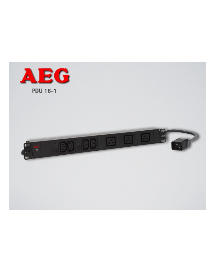 AEG Listwa zasilająca 19  PDU-16-1 aluminiowa wtyk C19  4gniazda C13  3gniazda C19 główny