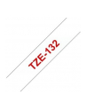 Taśma laminowana do P-touch, Brother TZE-132 12mm przezroczysta / czerwony nadruk - nr 9