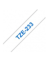 Taśma laminowana do P-touch, Brother TZE-233 12mm biała/niebieski nadruk - nr 17