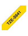 Taśma laminowana do P-touch, Brother TZE-S641 18mm żółta/czarny nadruk mocny klej - nr 32