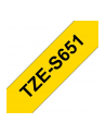 Taśma laminowana mocna do P-touch, Brother TZE-S651 24mm żółta / czarny nadruk - nr 16
