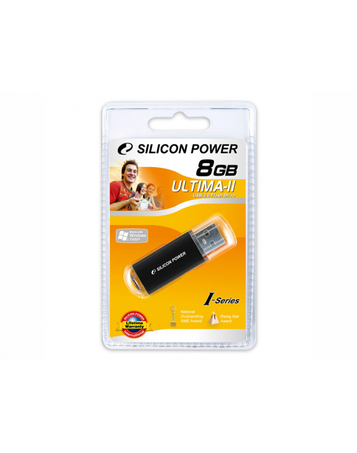 Pamięć Pendrive USB 2.0 SILICON Ultima II-Ise/8G Black - Aluminiowa Obudowa główny
