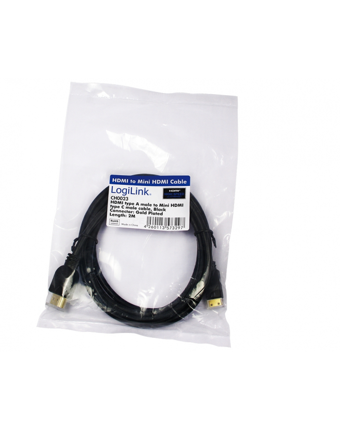 HDMI cable type A male - HDMI mini Typ C, 2m, bulk cable główny