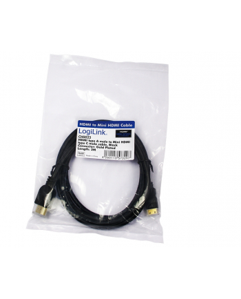 HDMI cable type A male - HDMI mini Typ C, 2m, bulk cable