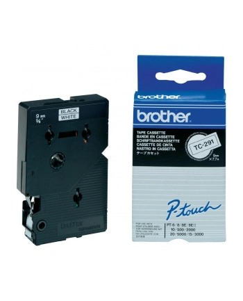 Taśma laminowana do P-touch, Brother TC-241 9mm biała/czarny nadruk