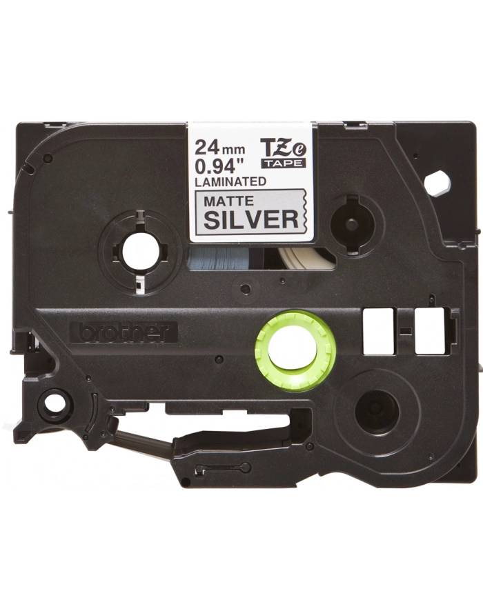 Taśma matowa do P-touch, Brother TZE-M951 24mm srebrna metaliczna/czarny nadruk główny