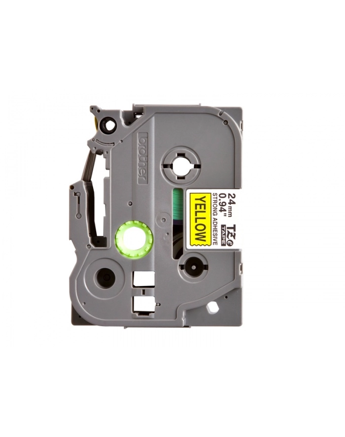Taśma laminowana mocna do P-touch, Brother TZE-S651 24mm żółta / czarny nadruk główny
