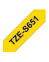 Taśma laminowana mocna do P-touch, Brother TZE-S651 24mm żółta / czarny nadruk - nr 16
