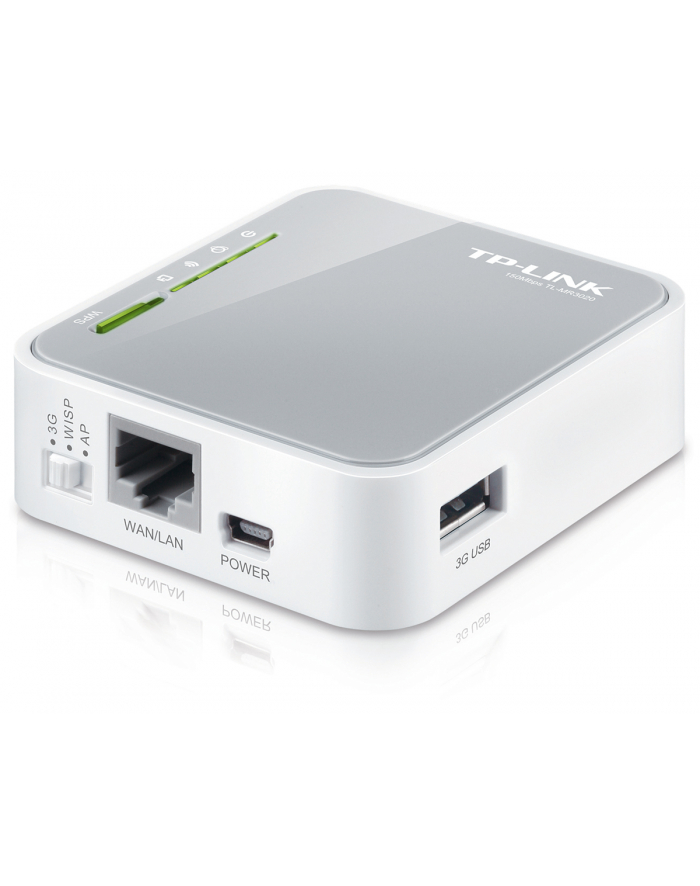 TP-Link TL-MR3020 Wireless N150 3G/3.75G  UMTS/HSPA/EVDO router 1xLAN/WAN, 1xUSB główny