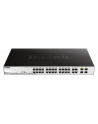 D-LINK DGS-1210-28P, Gigabit Smart Switch with 24 10/100/1000Base-T PoE ports and 4 Gigabit MiniGBIC (SFP) ports, 802.3af, 802.3at (port 1-4), power budget 185 watts, 802.3x Flow Control, 802.3ad Link Aggregation, 802.1Q VLAN, 802.1p Priority Queues, - nr 19