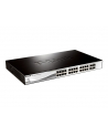 D-LINK DGS-1210-28P, Gigabit Smart Switch with 24 10/100/1000Base-T PoE ports and 4 Gigabit MiniGBIC (SFP) ports, 802.3af, 802.3at (port 1-4), power budget 185 watts, 802.3x Flow Control, 802.3ad Link Aggregation, 802.1Q VLAN, 802.1p Priority Queues, - nr 25