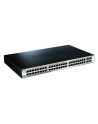 D-LINK DGS-1210-52, Gigabit Smart Switch with 48 10/100/1000Base-T ports and 4 Gigabit MiniGBIC (SFP) ports, 802.3x Flow Control, 802.3ad Link Aggregation, 802.1Q VLAN, 802.1p Priority Queues, Port mirroring, Jumbo Frame support, 802.1D STP, ACL, LLD - nr 12