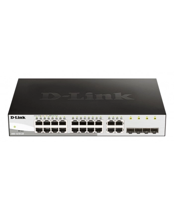 D-LINK DGS-1210-20, Gigabit Smart Switch with 16 10/100/1000Base-T ports and 4 Gigabit MiniGBIC (SFP) ports, 802.3x Flow Control, 802.3ad Link Aggregation, 802.1Q VLAN, 802.1p Priority Queues, Port mirroring,, Jumbo Frame support, 802.1D STP, ACL, LL
