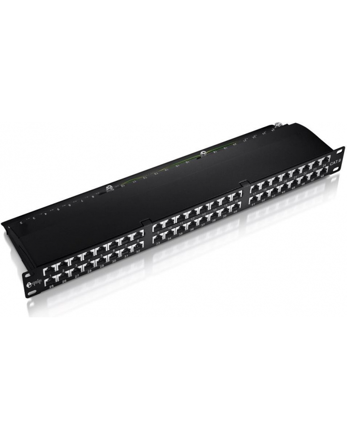 PATCH PANEL 48 PORT 1U KAT.6 EKRANOWANY CZARNY EQUIP główny