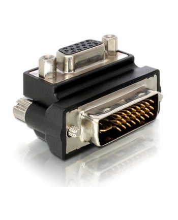 ADAPTER VGA(15F)->DVI-I(M)(24+5) DUAL LINK KĄTOWY 90'''' DELOCK