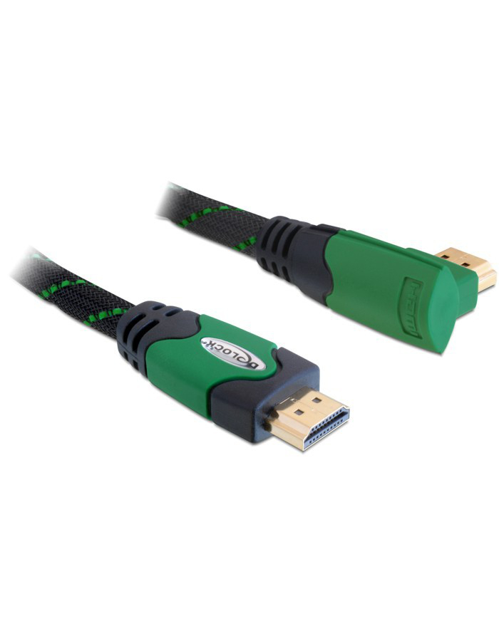 KABEL HDMI-HDMI PREMIUM KĄTOWY PRAWY GREEN SZNUR 2M DELOCK główny