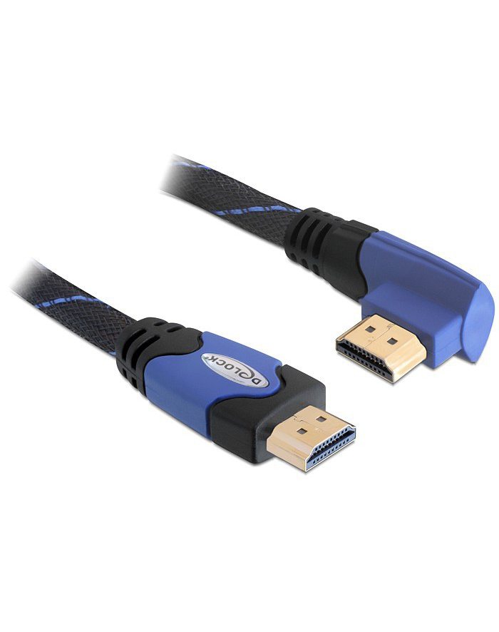 KABEL HDMI-HDMI PREMIUM KĄTOWY LEWY BLUE SZNUR 2M DELOCK główny