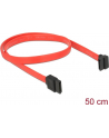 KABEL SATA DATA 50CM Z ZATRZASKAMI METALOWYMI WTYK KĄTOWY 90'''' GÓRA DELOCK - nr 22