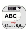 ETYKIETA RHINO 12mmx5,5m BIAŁA WINYLOWA 18444 DO OPISU KABLI I PRZEWODÓW - nr 35
