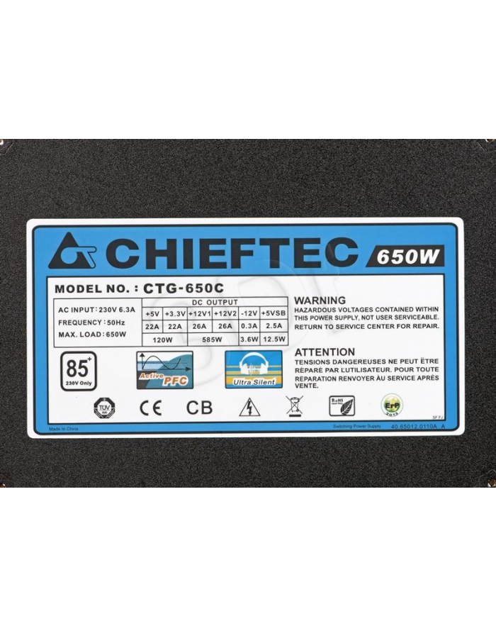 Chieftec CTG-650C 650W A80 Series box główny