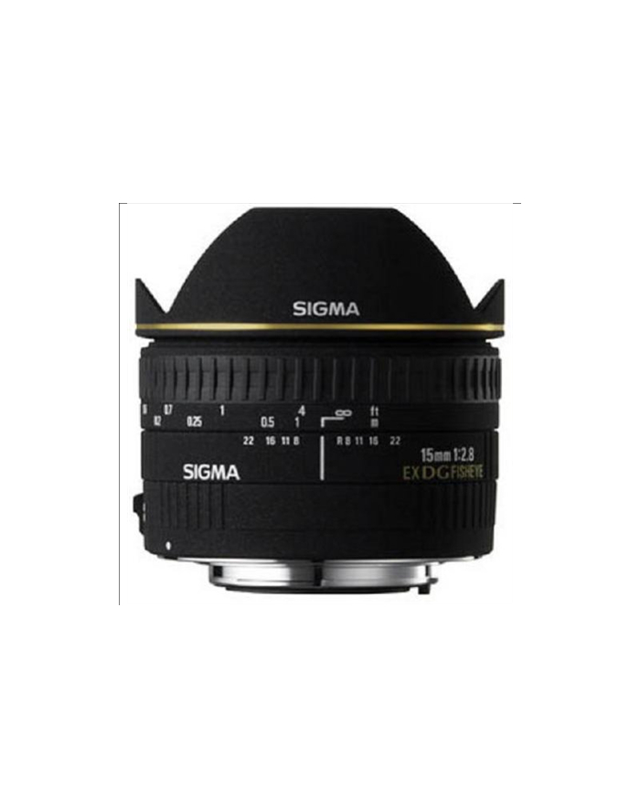 Sigma 15mm F2.8 EX DG Diagonal Fisheye for Canon, 7 Elements in 6 Groups, 180 degrees angle of view, 7 Blades, minimum focusing distance: 15cm główny