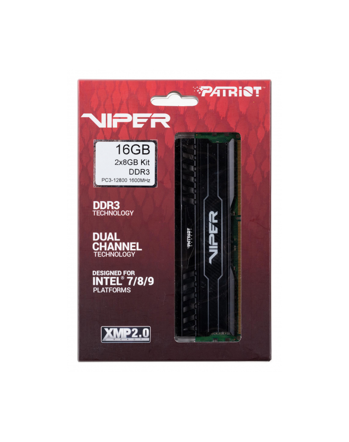 Patriot ViperX 3RD 2x8GB DDR3 1600MHz CL10 1.5V, XMP 1.3 Dual Channel główny