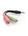 ADAPTER JACK STEREO(M) 4PIN->2X JACK STEREO(F) 12CM - nr 1