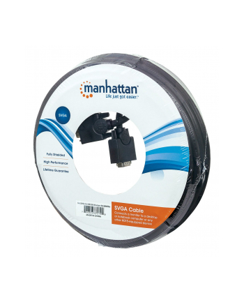 Manhattan Kabel monitorowy SVGA HD15 M/HD15 M 20m z ferrytem czarny