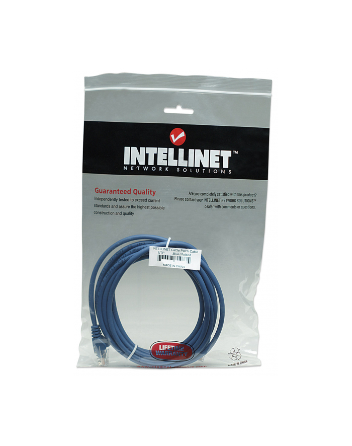 Intellinet patch cord RJ45, snagless, kat. 5e UTP, 1m niebieski główny