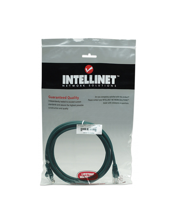 Intellinet patch cord RJ45, snagless, kat. 5e UTP, 1m zielony główny