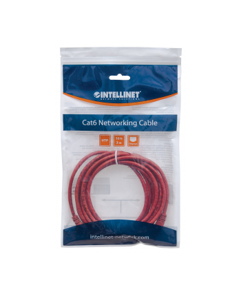 Intellinet patch cord RJ45, snagless, kat. 5e UTP, 3m czerwony