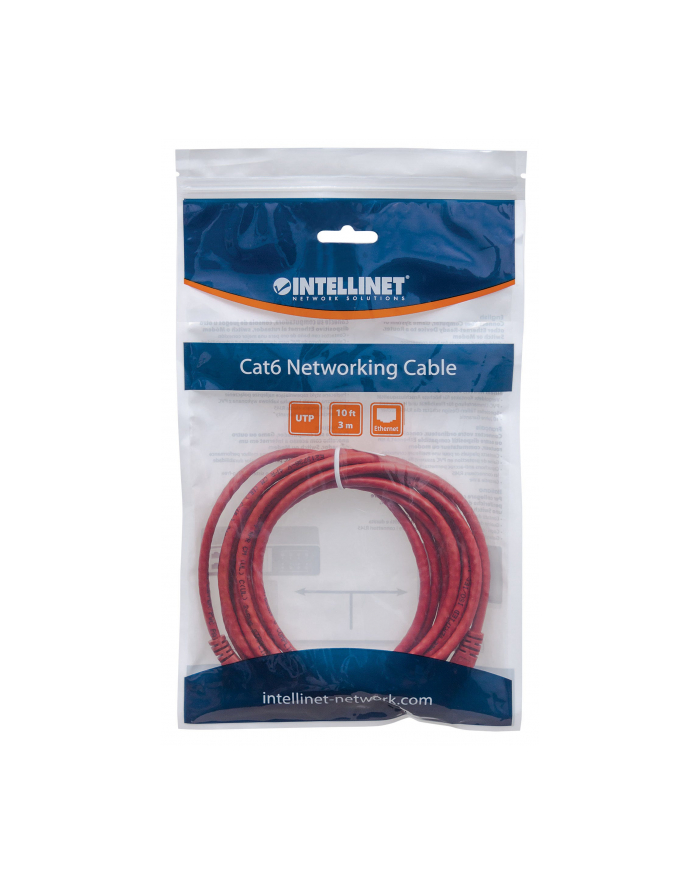 Intellinet patch cord RJ45, snagless, kat. 5e UTP, 3m czerwony główny