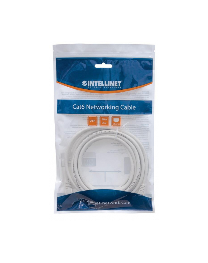 Intellinet patch cord RJ45, snagless, kat. 6 UTP, 0.5m biały główny