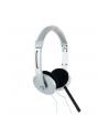 4World Słuchawki nauszne stereo z mikrofonem, przewód 2.2m, srebrne - nr 1